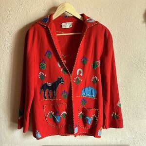 Vintage Mexican Red Wool Jacket